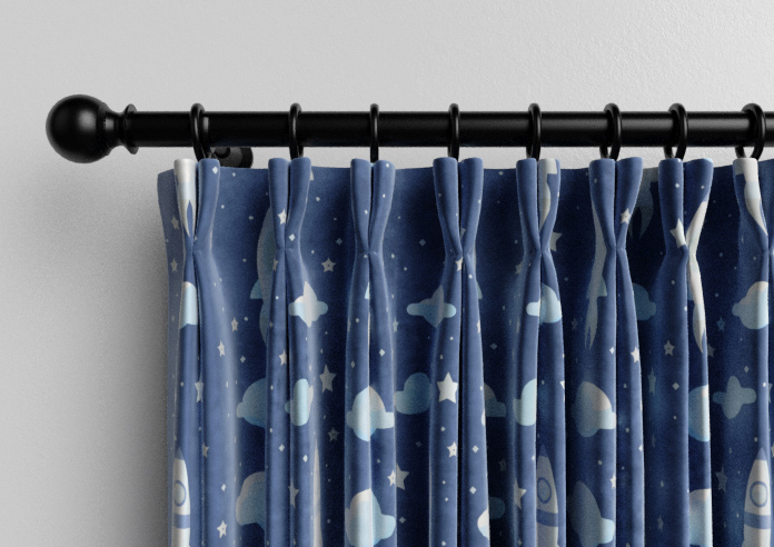 Blast Off, Celestial Blue - Made to Measure Curtains - Image 10